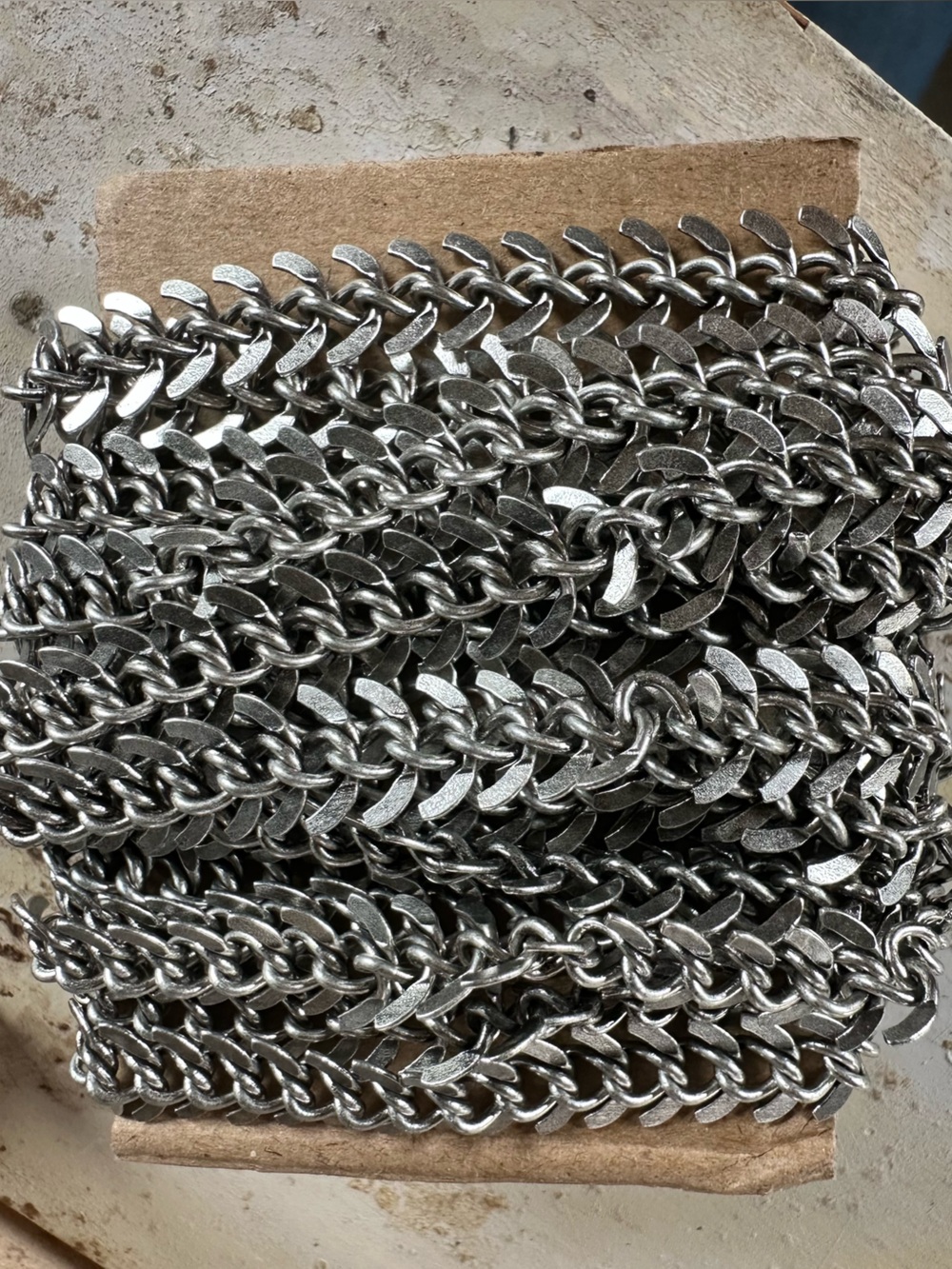 Antique Silver Plated Fishbone Chain (9 feet) - Jewelry Making Supplies